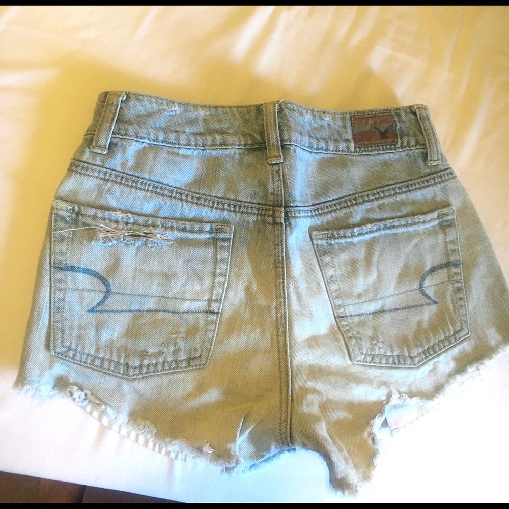 AE distressed high waist denim shorts